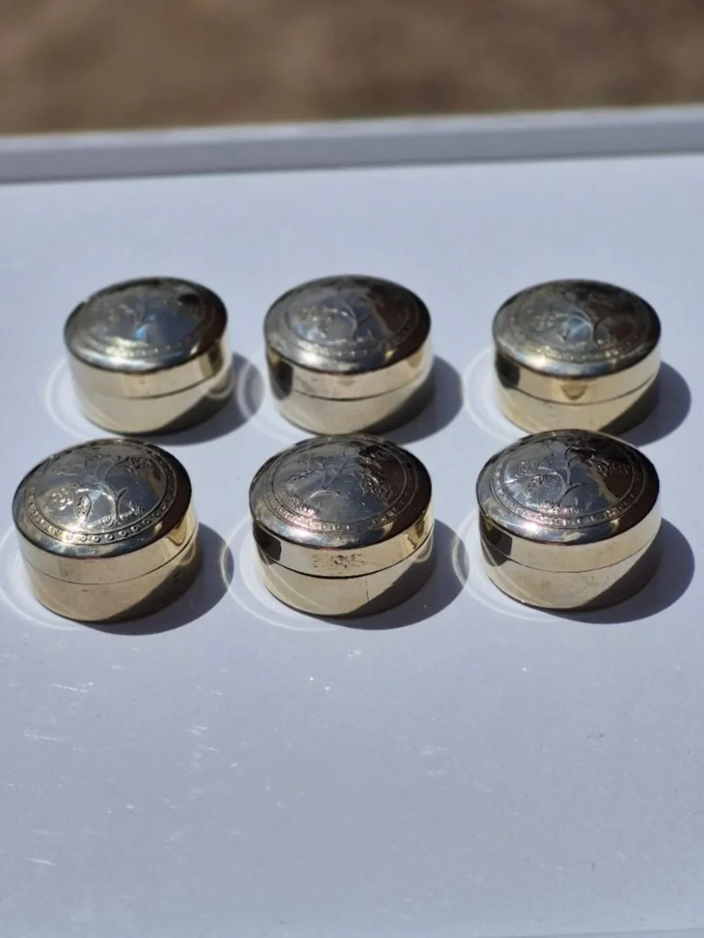 Vintage Brass Thailand Pill Box vintage silver